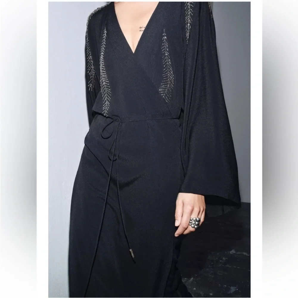 ZARA BEADED EMBROIDERY DRESS - Picture 4 of 8